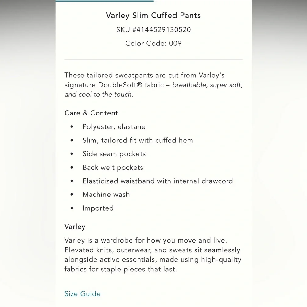 Varley slim cuff joggers - Picture 5 of 7